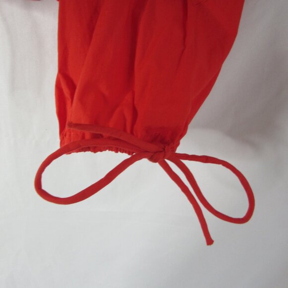 Future Collective Blouse Red Cotton Poplin Eyelet Long Sleeve Size Medium NWT - Picture 8 of 13